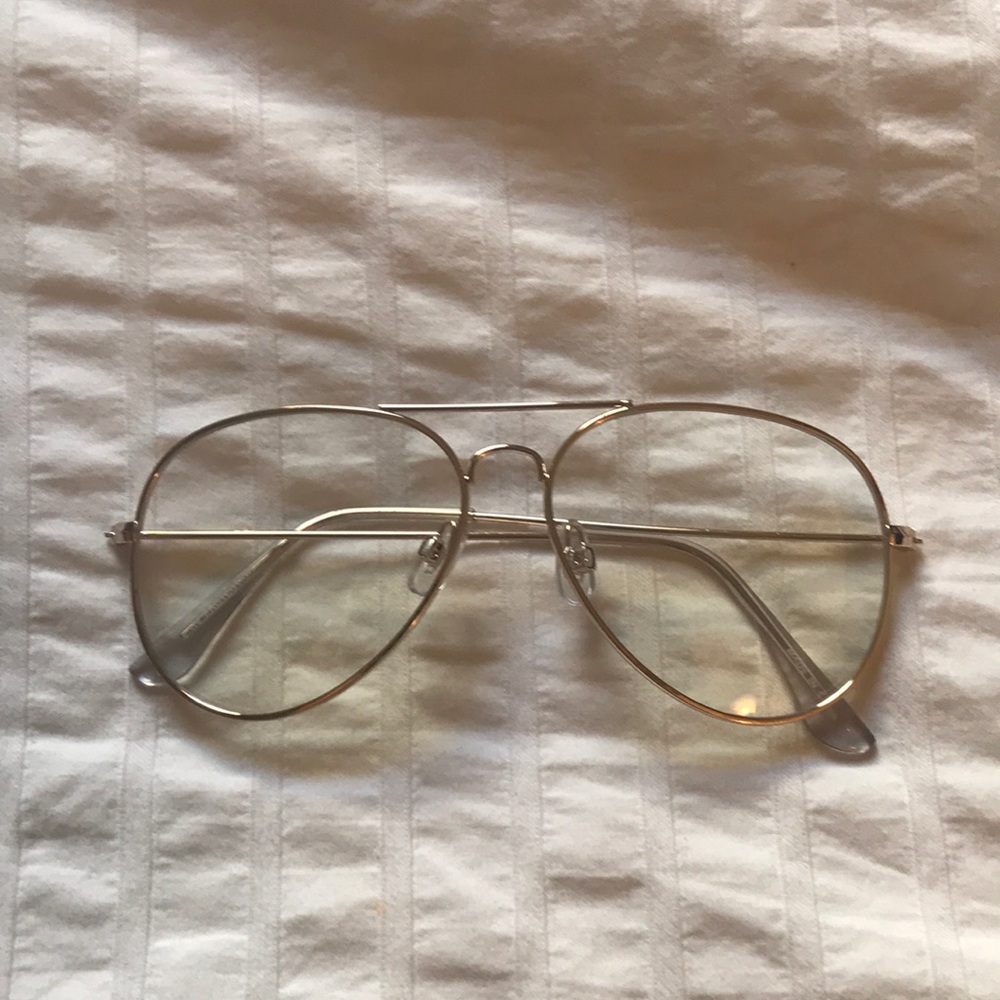 Gold frame aviator glasses